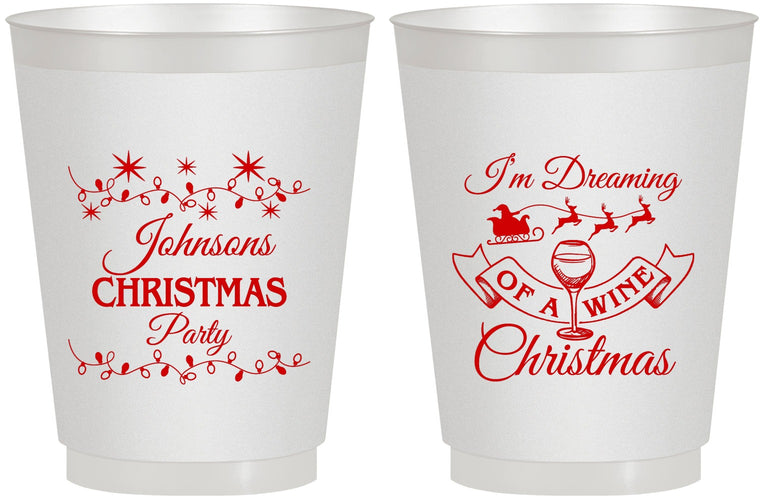 Personalized Christmas 16 oz Frosted Cups - Wine | 280068