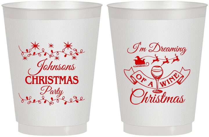 Personalized Christmas 16 oz Frosted Cups - Wine | 280068