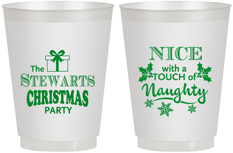 Personalized Christmas 16 oz Frosted Cups - Naughty Or Nice | 280069