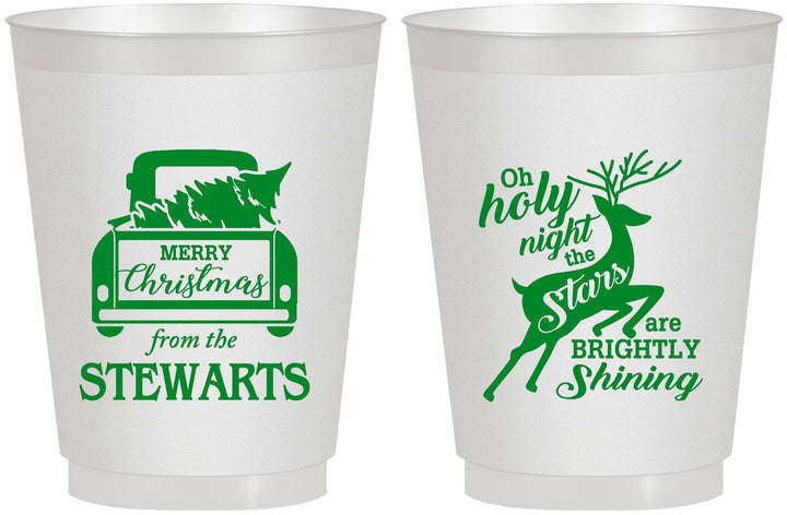 Personalized Christmas 16 oz Frosted Cups - Tree | 280073
