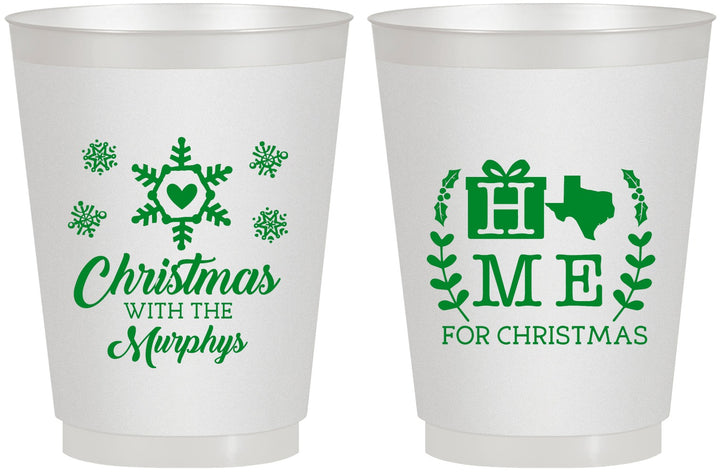 Personalized Christmas 16 oz Frosted Cups - Texas | 280075