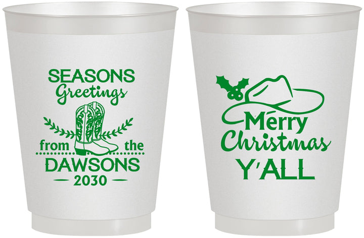 Personalized Christmas 16 oz Frosted Cups - Texas | 280077