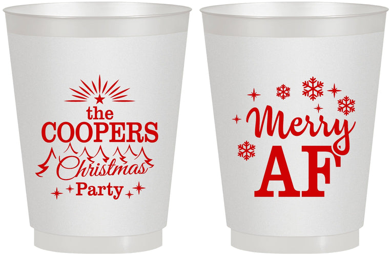 Personalized Christmas 16 oz Frosted Cups - Merry Af | 280078