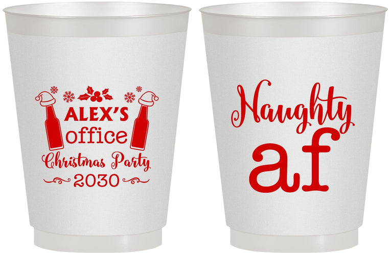 Personalized Christmas 16 oz Frosted Cups - Naughty Af | 280084
