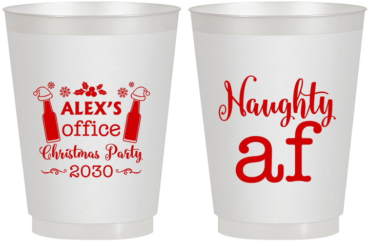 Personalized Christmas 16 oz Frosted Cups - Naughty Af | 280084