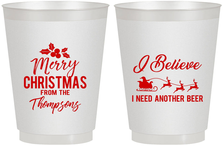 Personalized Christmas 16 oz Frosted Cups - Santa Claus | 280086