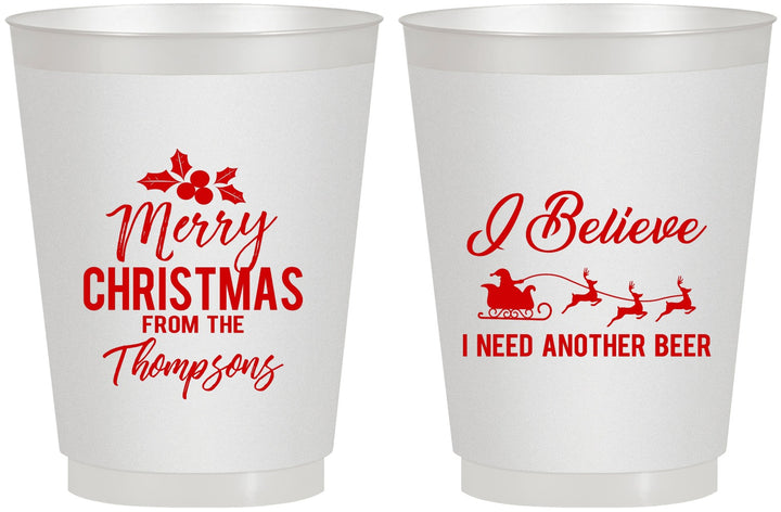 Personalized Christmas 16 oz Frosted Cups - Santa Claus | 280086