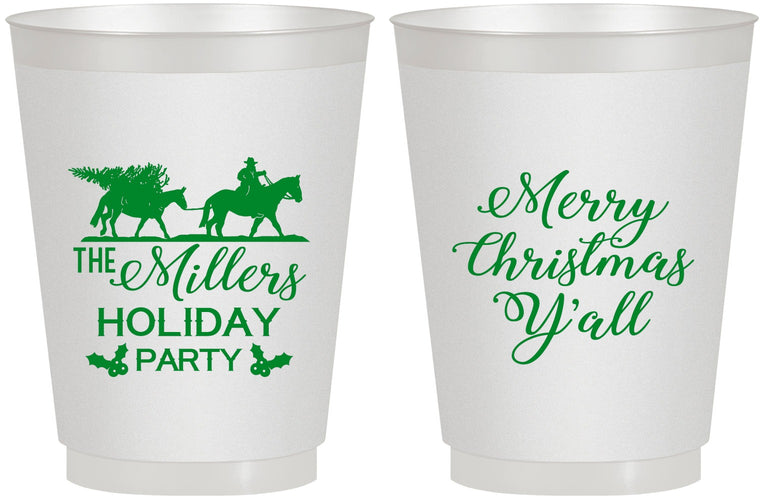 Personalized Christmas 16 oz Frosted Cups - Country | 280087