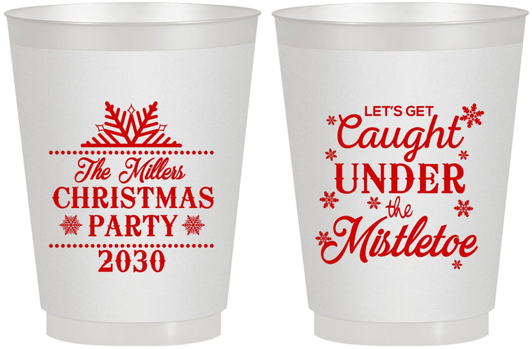 Personalized Christmas 16 oz Frosted Cups - Mistletoe | 280092
