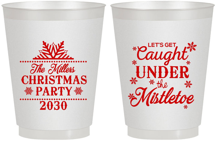 Personalized Christmas 16 oz Frosted Cups - Mistletoe | 280092