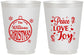 Personalized Christmas 16 oz Frosted Cups - Peace Joy Love | 280094