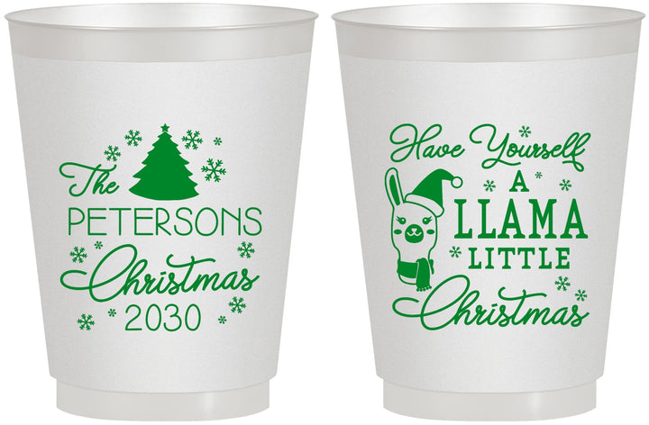 Personalized Christmas 16 oz Frosted Cups - Llama | 280095