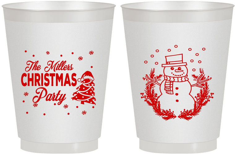 Personalized Christmas 16 oz Frosted Cups - Snowman | 280096
