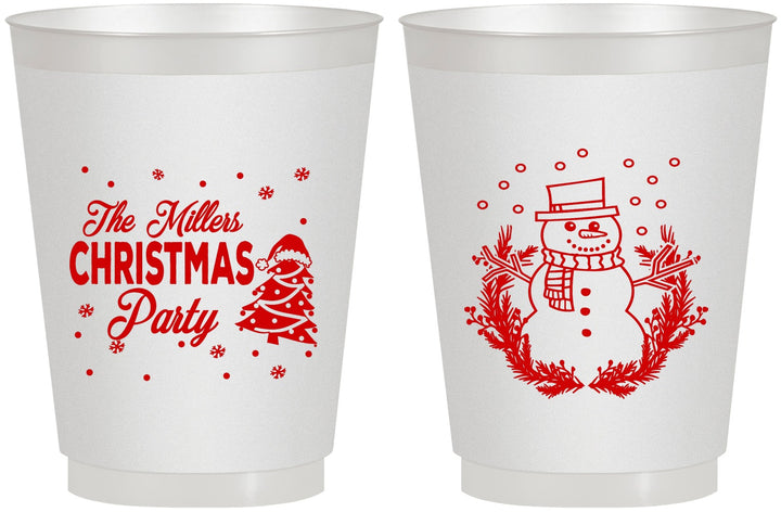 Personalized Christmas 16 oz Frosted Cups - Snowman | 280096