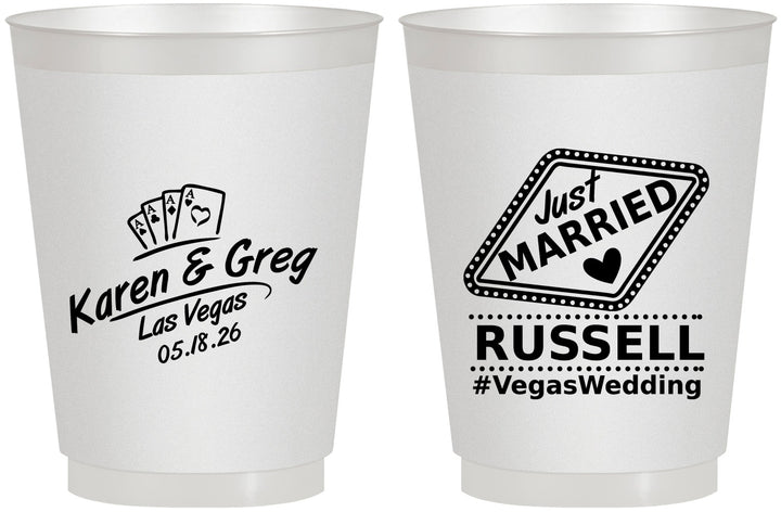 Personalized Wedding 16 oz Frosted Cups - Las Vegas | 285