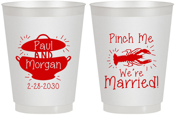 Personalized Wedding 16 oz Frosted Cups - Crawfish Boil | 288