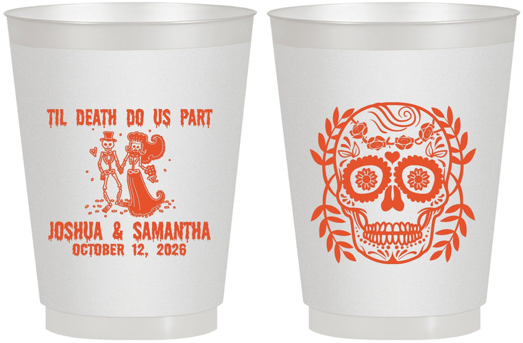 Personalized Wedding 16 oz Frosted Cups - Til Death Do Us Part | 297
