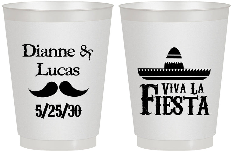 Personalized Wedding 16 oz Frosted Cups - Viva La Fiesta | 299
