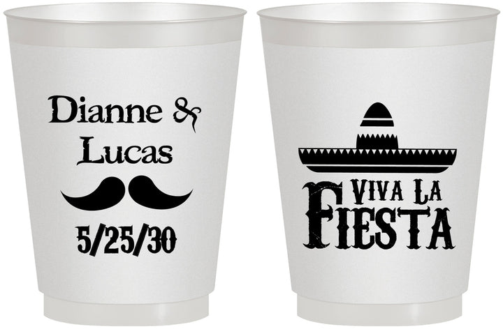 Personalized Wedding 16 oz Frosted Cups - Viva La Fiesta | 299