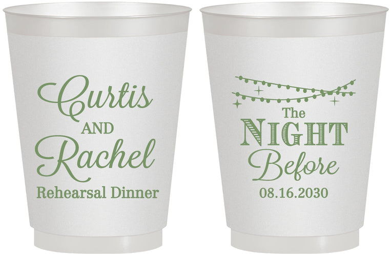 Personalized Rehearsal Dinner 16 oz Frosted Cups - The Night Before | 30006