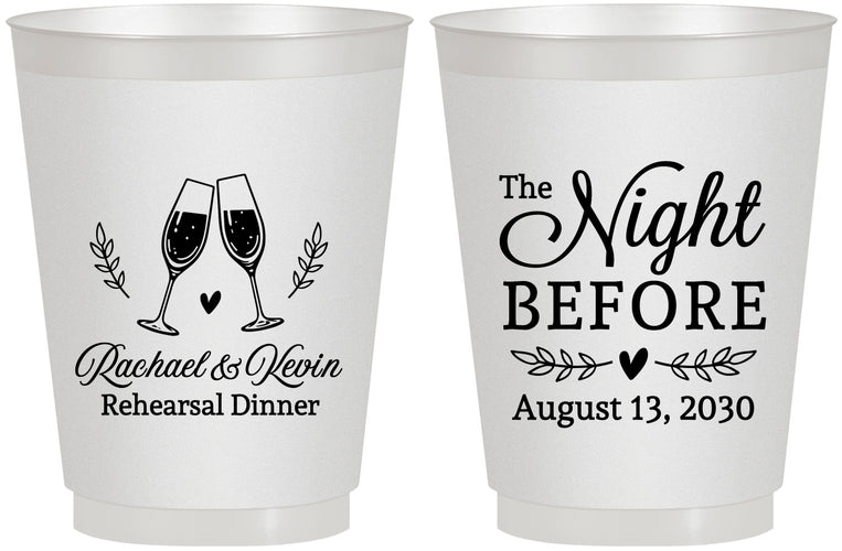 Personalized Rehearsal Dinner 16 oz Frosted Cups - The Night Before | 30008