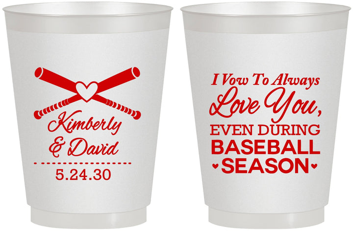 Personalized Wedding 16 oz Frosted Cups - Baseball | 301