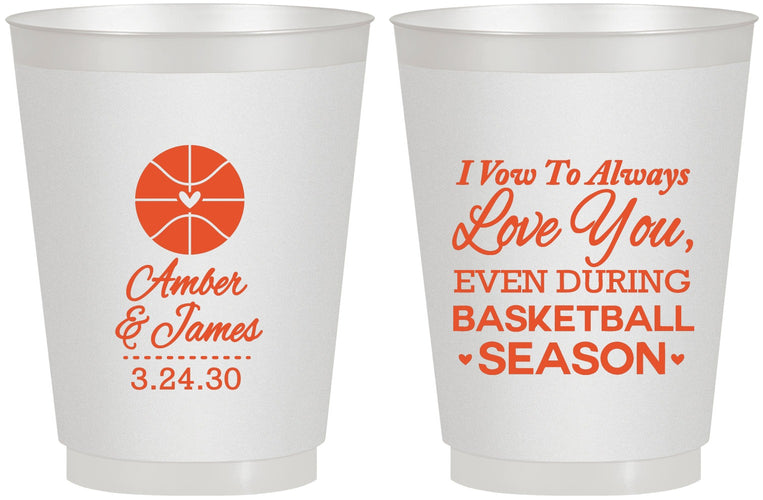 Personalized Wedding 16 oz Frosted Cups - Basketball | 304