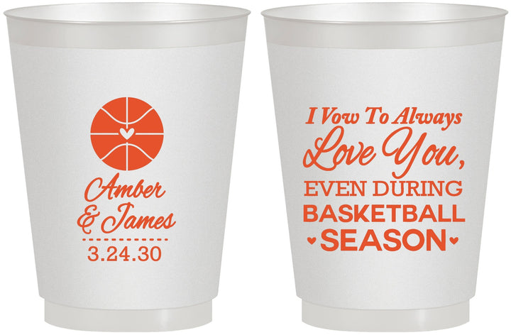 Personalized Wedding 16 oz Frosted Cups - Basketball | 304