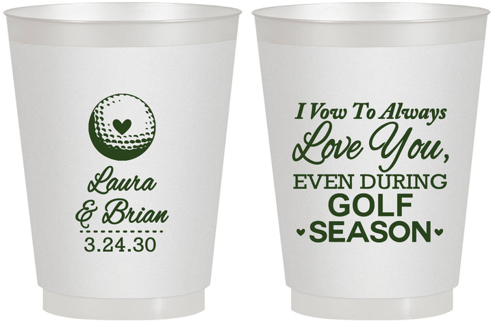Personalized Wedding 16 oz Frosted Cups - Golf | 305