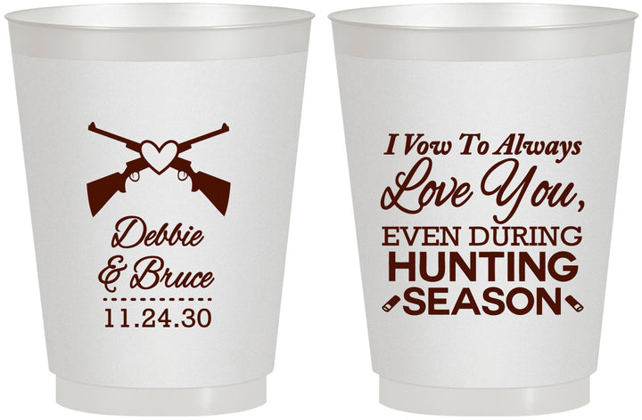 Personalized Wedding 16 oz Frosted Cups - Hunting | 308