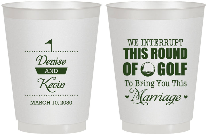 Personalized Wedding 16 oz Frosted Cups - We Interrupt Golf | 309