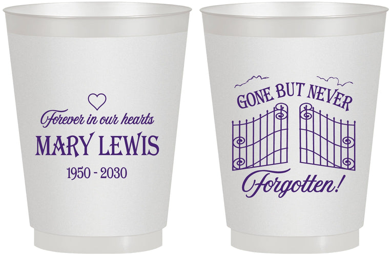 Personalized Memorial 16 oz Frosted Cups - Gone But Never Forgotten | 310001