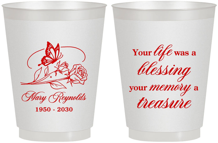 Personalized Memorial 16 oz Frosted Cups - Life Blessing Memory | 310005