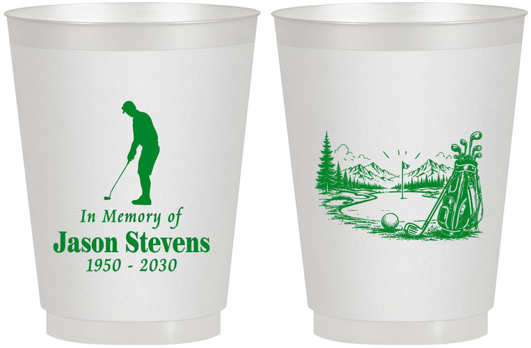 Personalized Memorial 16 oz Frosted Cups - Heavens Finest Fairways | 310009