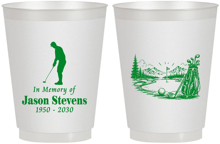 Personalized Memorial 16 oz Frosted Cups - Heavens Finest Fairways | 310009