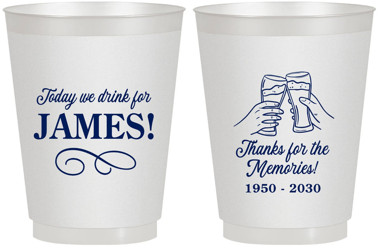 Personalized Memorial 16 oz Frosted Cups - Thanks For The Memories | 310011