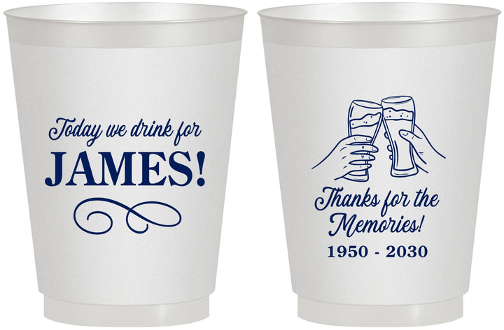 Personalized Memorial 16 oz Frosted Cups - Thanks For The Memories | 310011