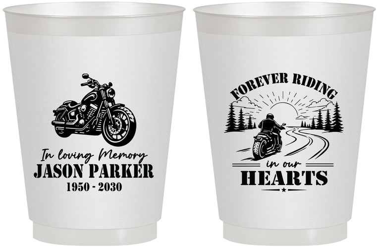 Personalized Memorial 16 oz Frosted Cups - Riding In Our Hearts | 310014
