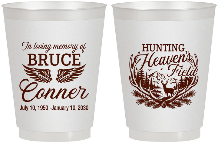Personalized Memorial 16 oz Frosted Cups - Hunting Heavens Field | 310021