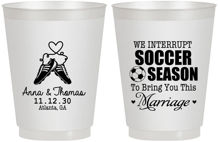 Personalized Wedding 16 oz Frosted Cups - We Interrupt Soccer | 311