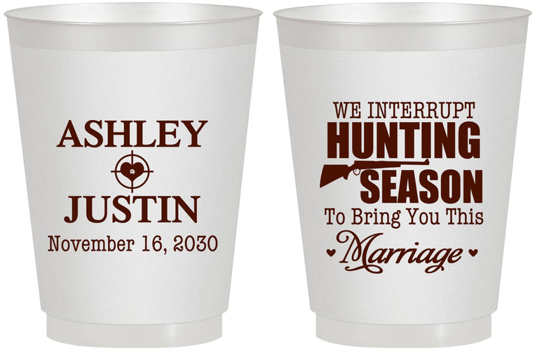 Personalized Wedding 16 oz Frosted Cups - We Interrupt Hunting | 316