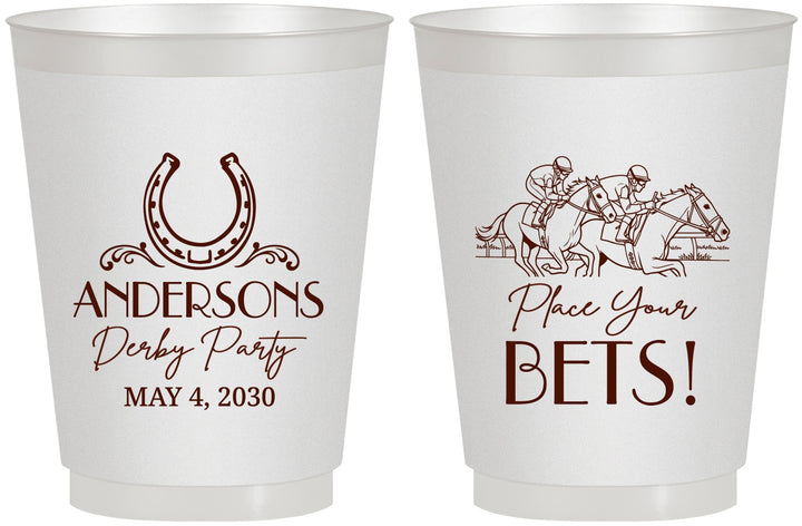 Personalized Derby Day 16 oz Frosted Cups - Place Your Bets | 320003