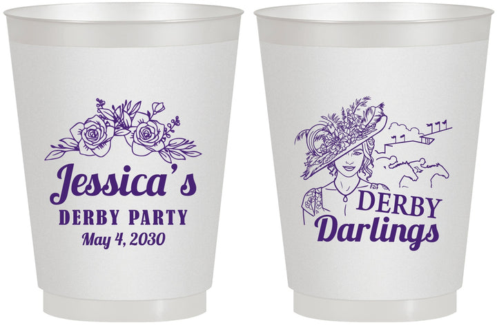 Personalized Derby Day 16 oz Frosted Cups - Derby Darlins | 320004