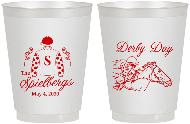 Personalized Derby Day 16 oz Frosted Cups - Horses | 320007