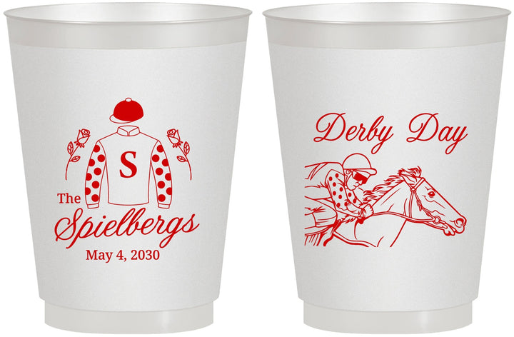 Personalized Derby Day 16 oz Frosted Cups - Horses | 320007