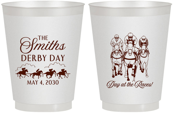 Personalized Derby Day 16 oz Frosted Cups - Day At The Races | 320009