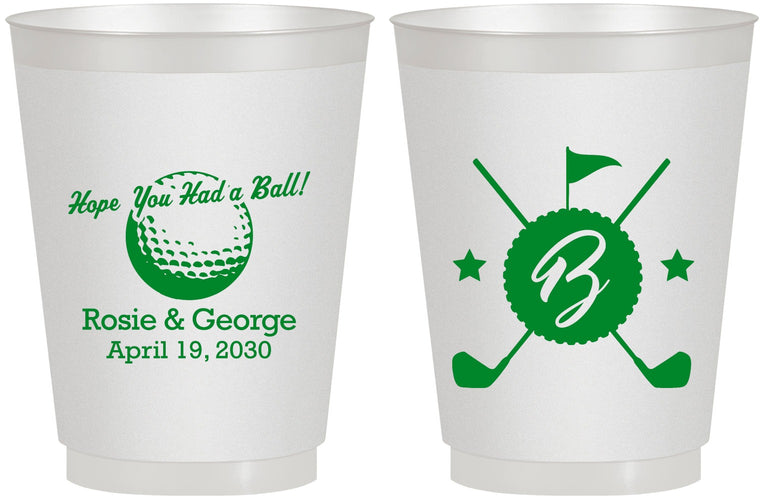 Personalized Wedding 16 oz Frosted Cups - Golf | 325