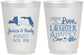 Personalized Wedding 16 oz Frosted Cups - Love Laughter Happily | 329