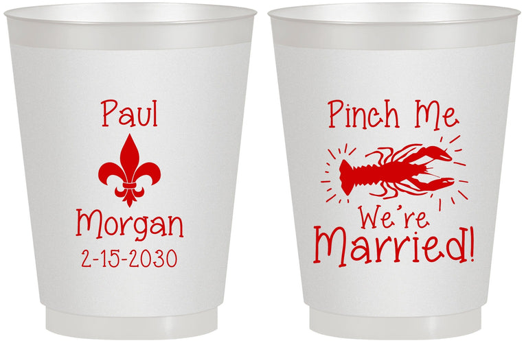 Personalized Wedding 16 oz Frosted Cups - Crawfish Boil | 330