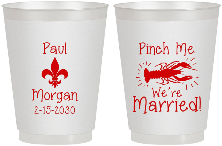 Personalized Wedding 16 oz Frosted Cups - Crawfish Boil | 330